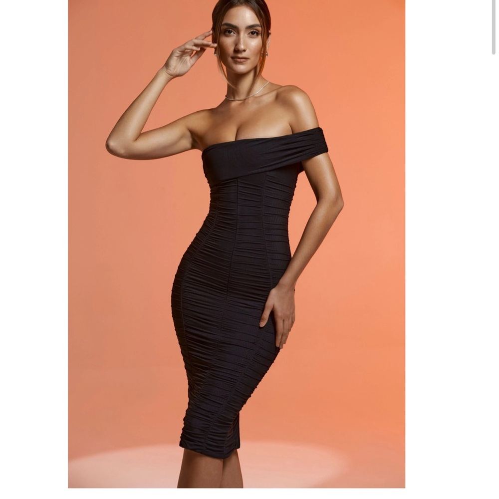 Single Strap Midaxi Dress In Black from oh Polly
